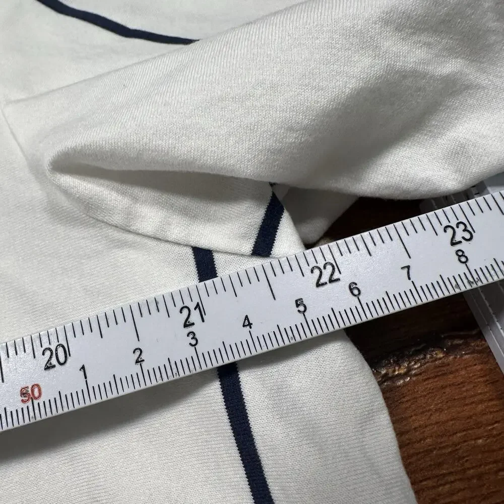 Vintage 90s Ralph Lauren Tennis Polo Shirt Mens L White Stripe Pima Cotton Peru